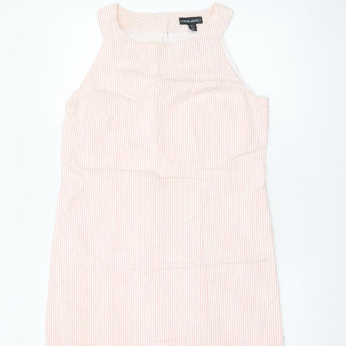 Cynthia Rowley Women's Pink Striped Sleeveless Shift Dress Size 12