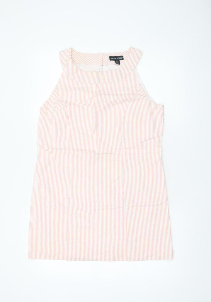 Cynthia Rowley Women's Pink Striped Sleeveless Shift Dress Size 12