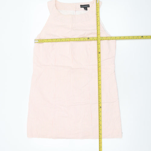 Cynthia Rowley Women's Pink Striped Sleeveless Shift Dress Size 12