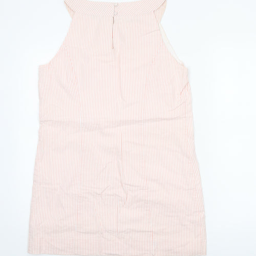 Cynthia Rowley Women's Pink Striped Sleeveless Shift Dress Size 12