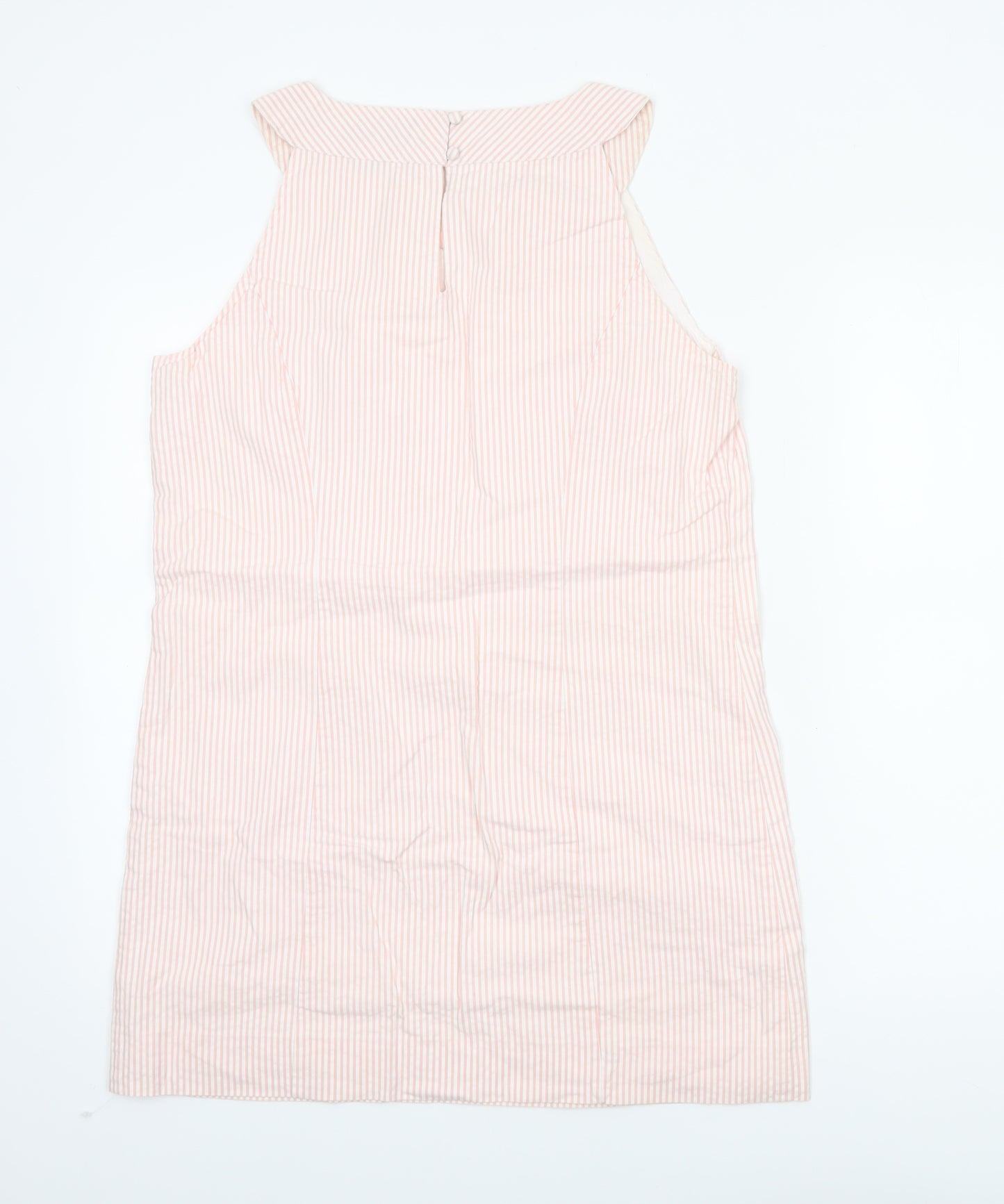 Cynthia Rowley Women's Pink Striped Sleeveless Shift Dress Size 12
