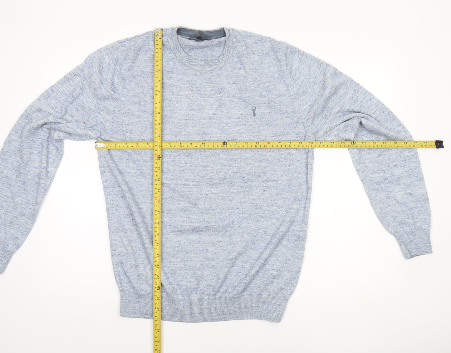 Next Men’s Blue Cotton Blend Crew Neck Jumper Size M