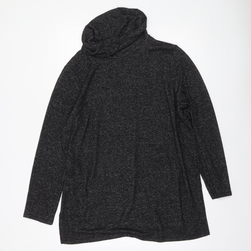 Yessica Womens Grey Roll Neck Long Sleeve Knit Jumper Size L
