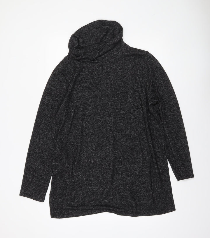 Yessica Womens Grey Roll Neck Long Sleeve Knit Jumper Size L