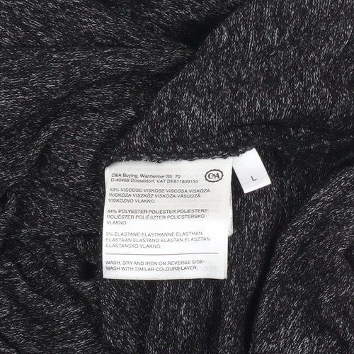 Yessica Womens Grey Roll Neck Long Sleeve Knit Jumper Size L