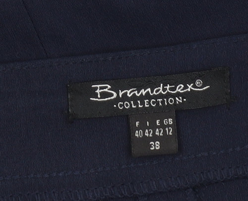 Brandtex Women Blue Size 12 Pencil Skirt Stretch Zip Detail