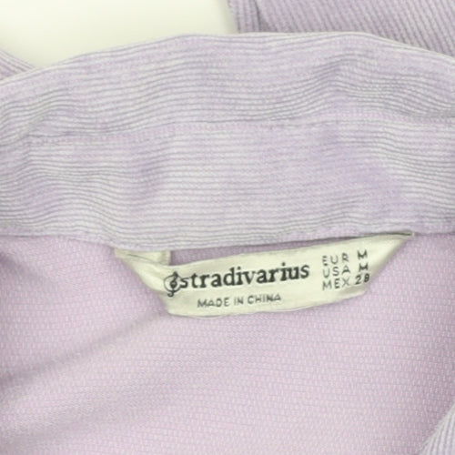 Stradivarius Womens Purple Corduroy Button-Up Long Sleeve Shirt Size 12