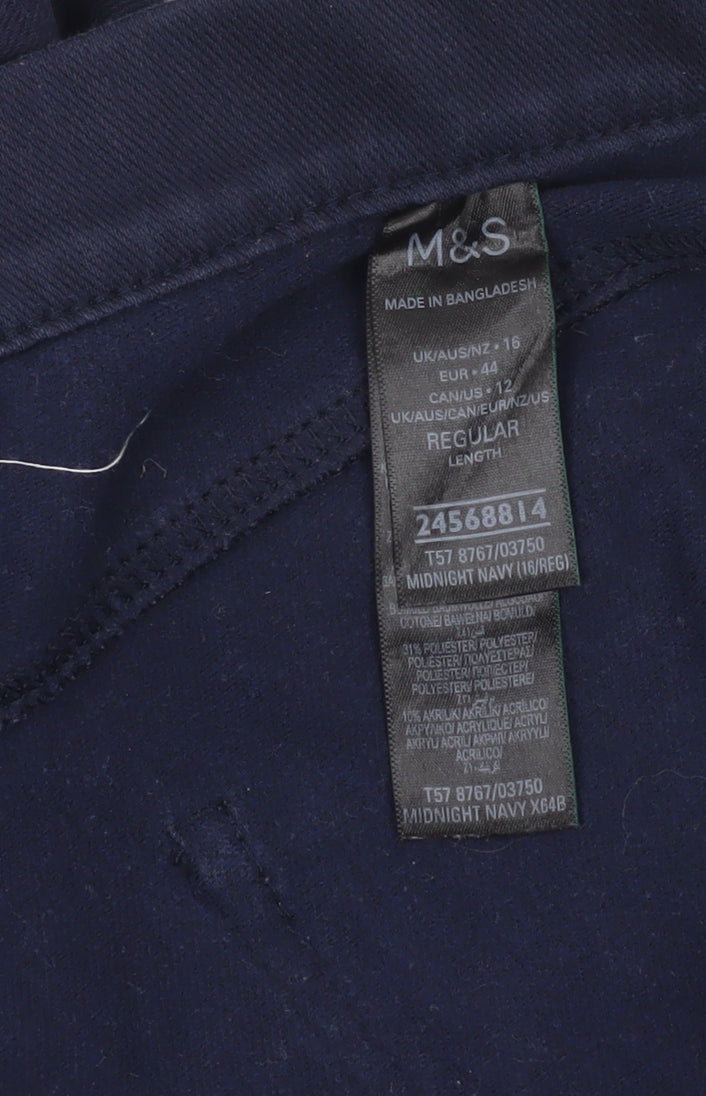 Marks and Spencer Women's Blue Size 16 Slim Fit Jeggings