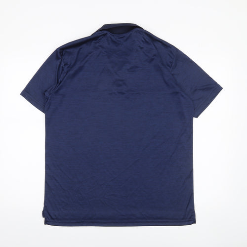PLAYR-FIT Men's Blue Sports Polo Shirt M Moisture Wicking Activewear