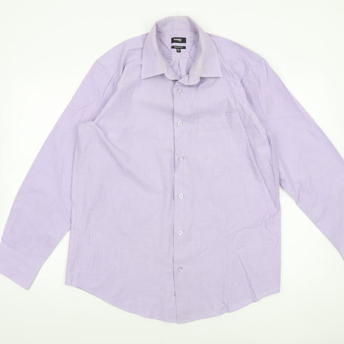 Dunnes Stores Men's Purple Long Sleeve Regular Fit Dress Shirt 15.5” 40cm