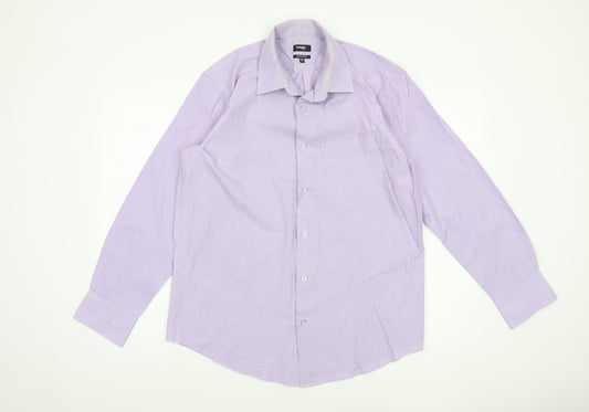 Dunnes Stores Men's Purple Long Sleeve Regular Fit Dress Shirt 15.5” 40cm
