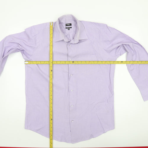 Dunnes Stores Men's Purple Long Sleeve Regular Fit Dress Shirt 15.5” 40cm