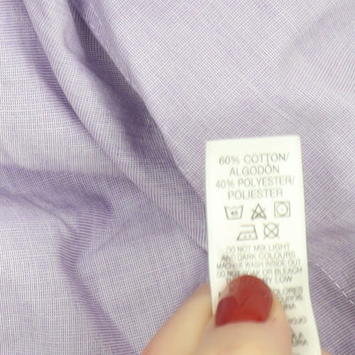 Dunnes Stores Men's Purple Long Sleeve Regular Fit Dress Shirt 15.5” 40cm