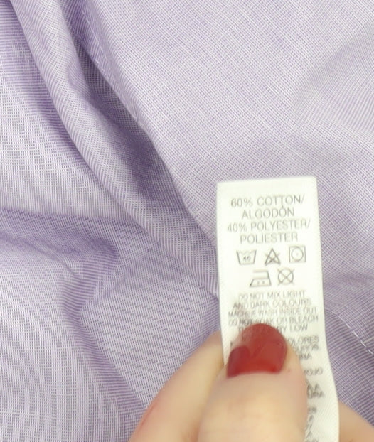 Dunnes Stores Men's Purple Long Sleeve Regular Fit Dress Shirt 15.5” 40cm