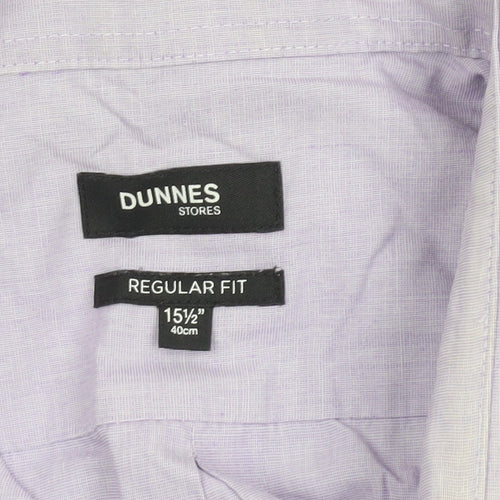 Dunnes Stores Men's Purple Long Sleeve Regular Fit Dress Shirt 15.5” 40cm