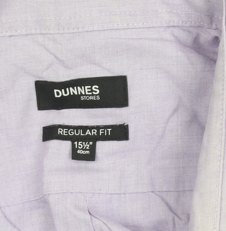 Dunnes Stores Men's Purple Long Sleeve Regular Fit Dress Shirt 15.5” 40cm