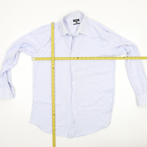 Dunnes Stores Men's Blue Check Regular Fit Long Sleeve Dress Shirt 15.5in 40cm