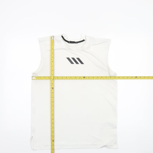 Adidas Men's White Sleeveless Climalite Tank Top M Athletic Fit