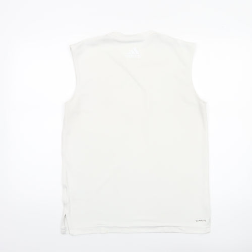 Adidas Men's White Sleeveless Climalite Tank Top M Athletic Fit