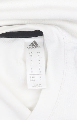 Adidas Men's White Sleeveless Climalite Tank Top M Athletic Fit