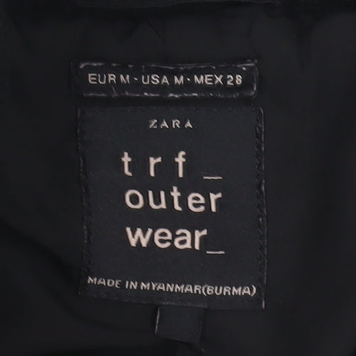 Zara Women Black Puffer Jacket Size 12 Quilted Short Style