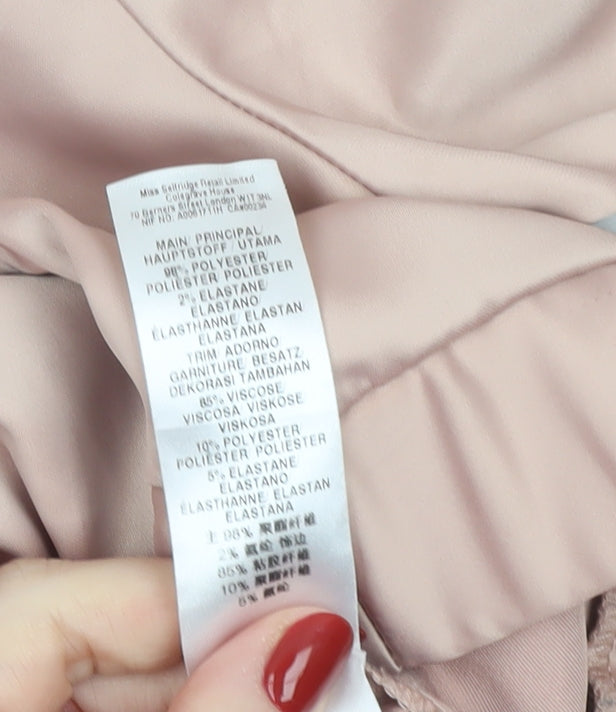 Miss Selfridge Petites Pink Bomber Jacket UK 8 Petite Women’s Satin Zip Up