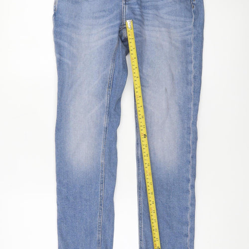 Pull&Bear Women’s Blue Mid Rise Skinny Stretch Denim Jeans Size 8