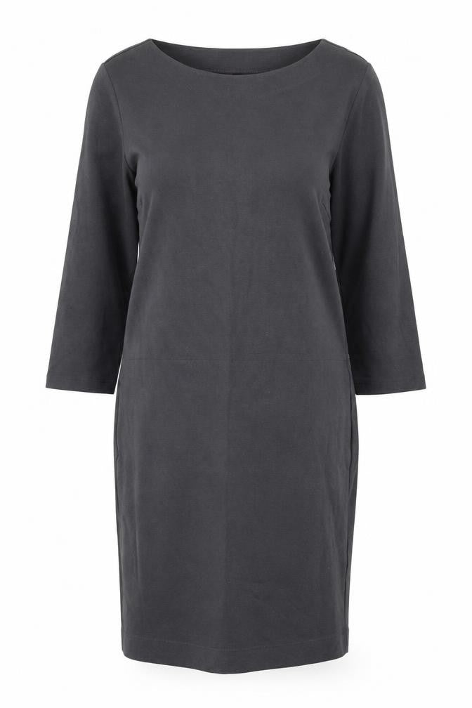 Kyra & Ko Women Grey L Stretch Jersey Shift Dress 3/4 Sleeve