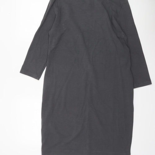 Kyra & Ko Women Grey L Stretch Jersey Shift Dress 3/4 Sleeve