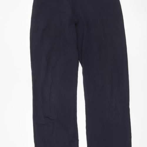 Dunnes Stores Women's Navy Cotton Stretch Straight Trousers Size 16
