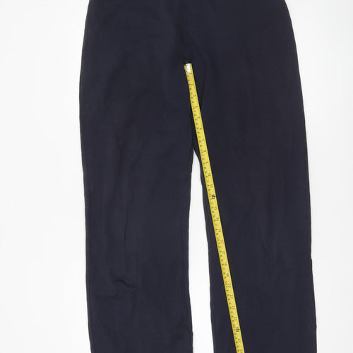 Dunnes Stores Women's Navy Cotton Stretch Straight Trousers Size 16