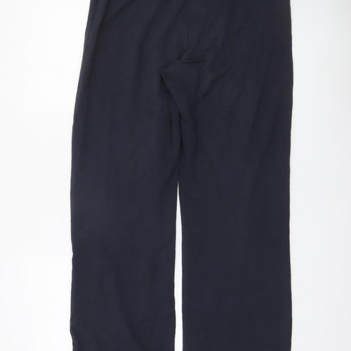 Dunnes Stores Women's Navy Cotton Stretch Straight Trousers Size 16