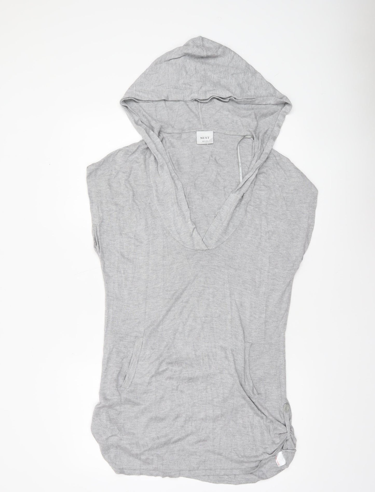 Next Womens Grey Sleeveless Hooded Pullover Jumper Size M