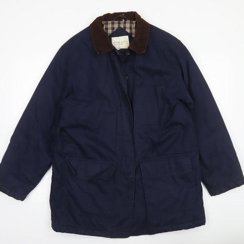 Dorothy Perkins Unisex Blue Cotton Overcoat Size M 38in