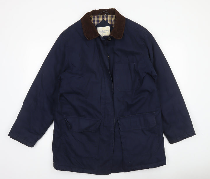 Dorothy Perkins Unisex Blue Cotton Overcoat Size M 38in