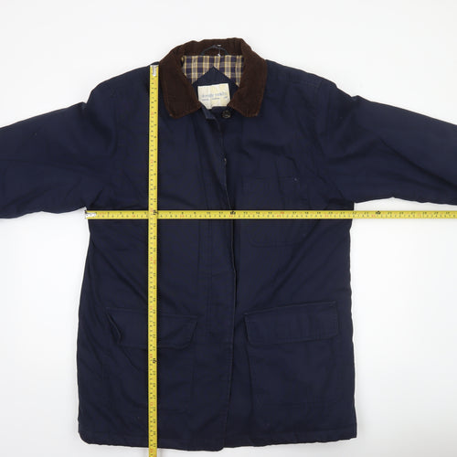 Dorothy Perkins Unisex Blue Cotton Overcoat Size M 38in