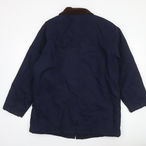 Dorothy Perkins Unisex Blue Cotton Overcoat Size M 38in