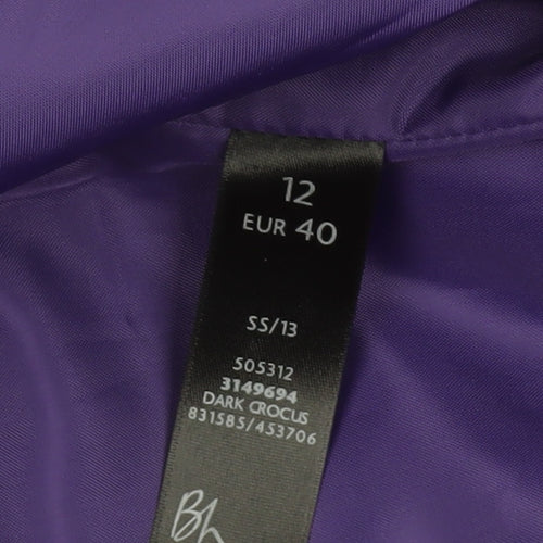 BHS Womens Purple Mid-Length Pea Coat Size 12 Classic Workwear