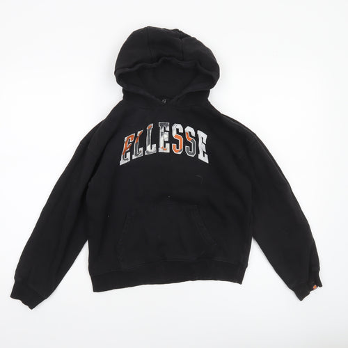Ellesse Boys Black Pullover Hoodie 10-11 Years Logo Print Sweatshirt