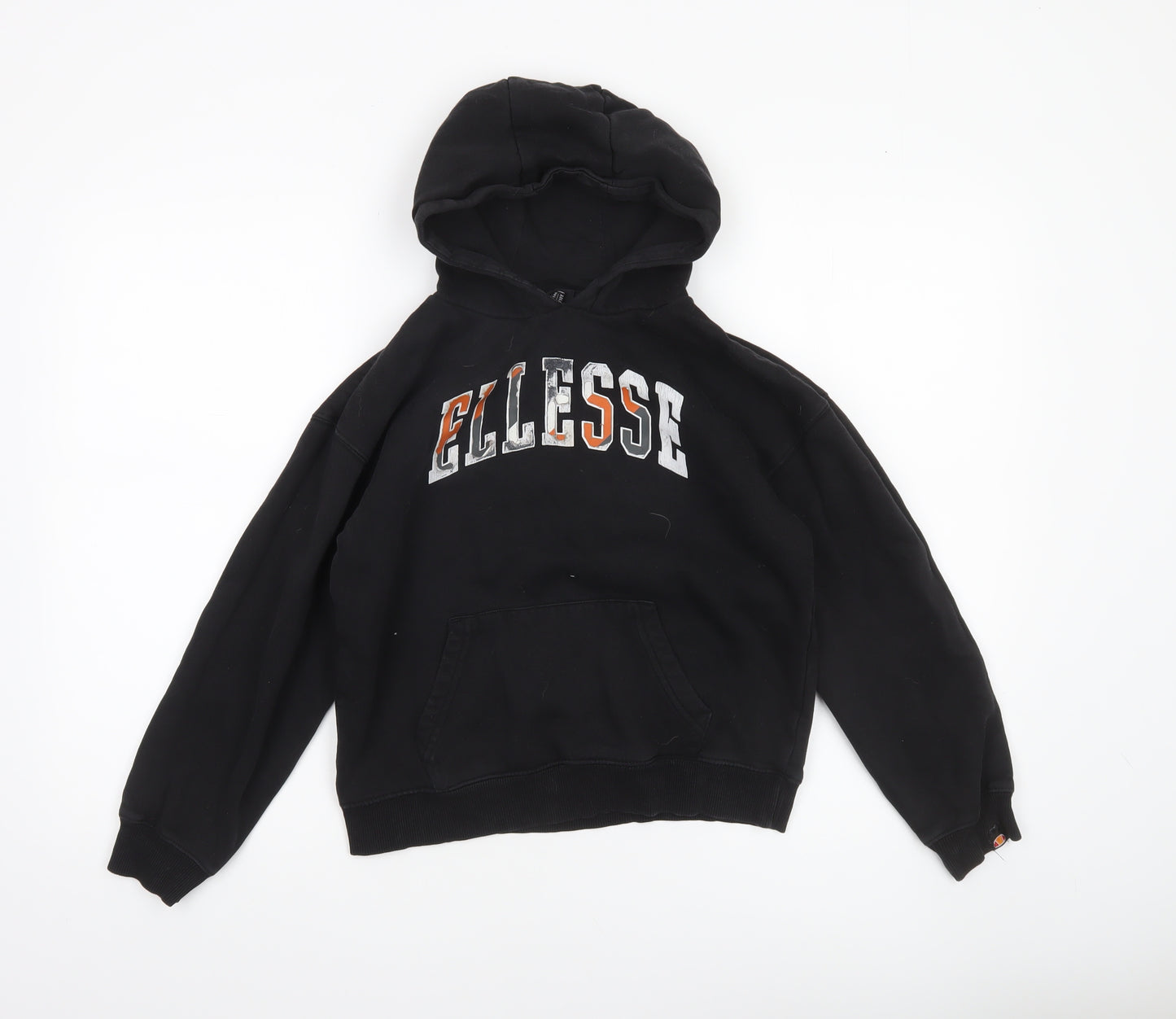 Ellesse Boys Black Pullover Hoodie 10-11 Years Logo Print Sweatshirt