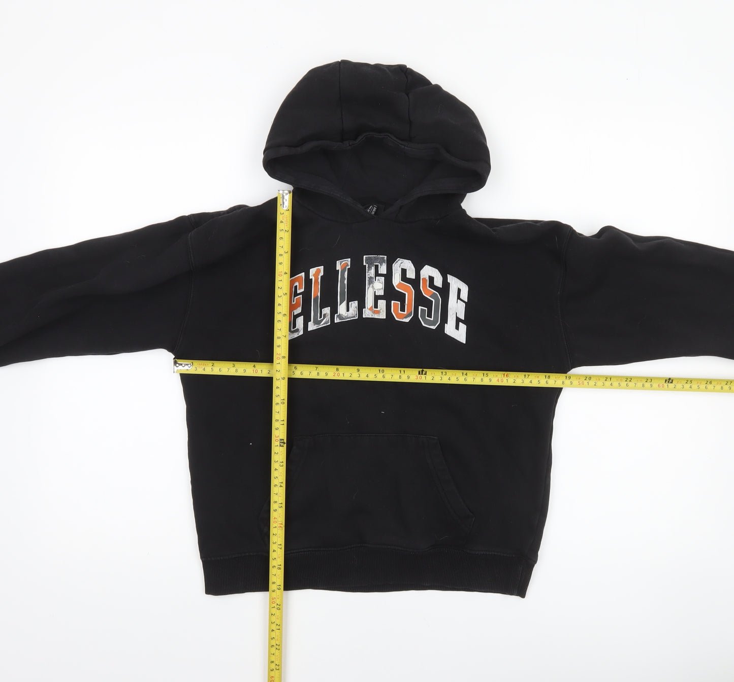 Ellesse Boys Black Pullover Hoodie 10-11 Years Logo Print Sweatshirt