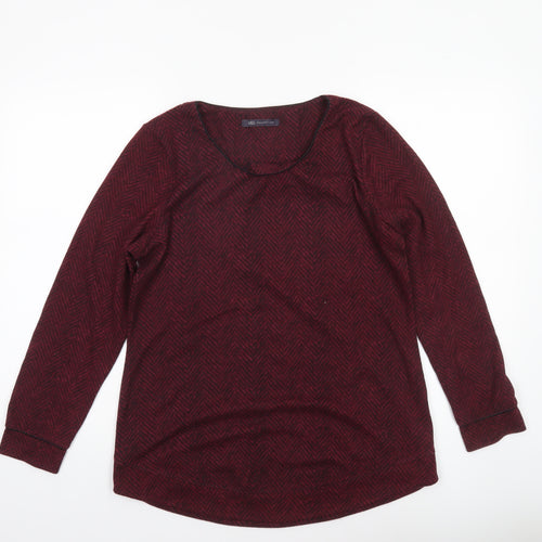 Marks and Spencer Women’s Red Long Sleeve Jersey Top Size 14