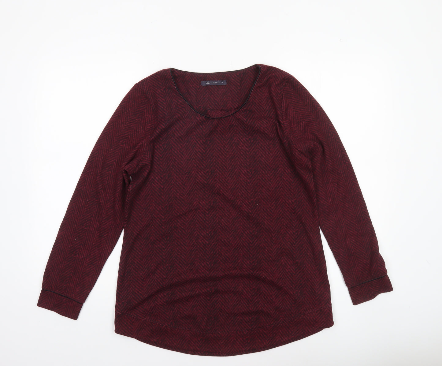 Marks and Spencer Women’s Red Long Sleeve Jersey Top Size 14
