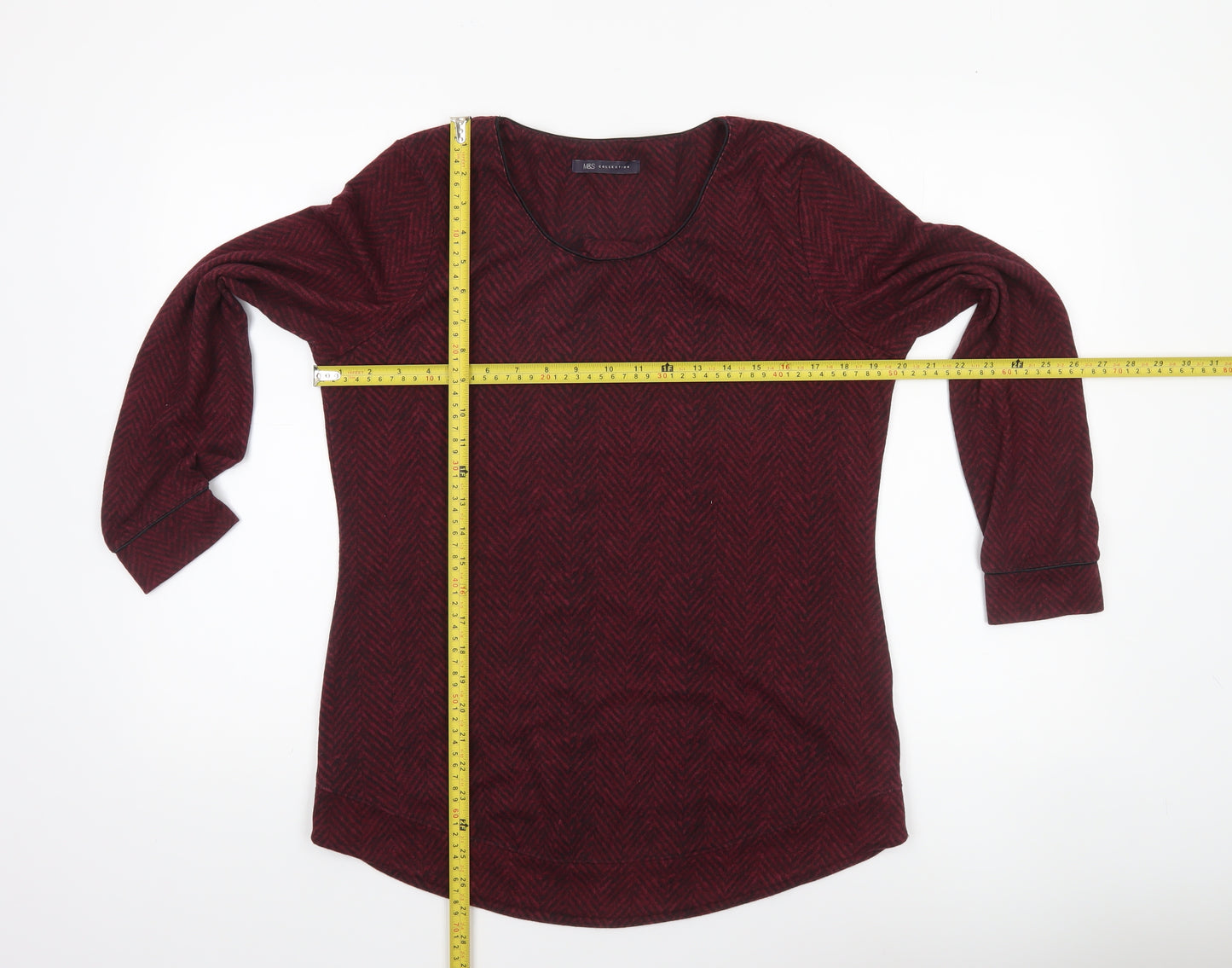 Marks and Spencer Women’s Red Long Sleeve Jersey Top Size 14