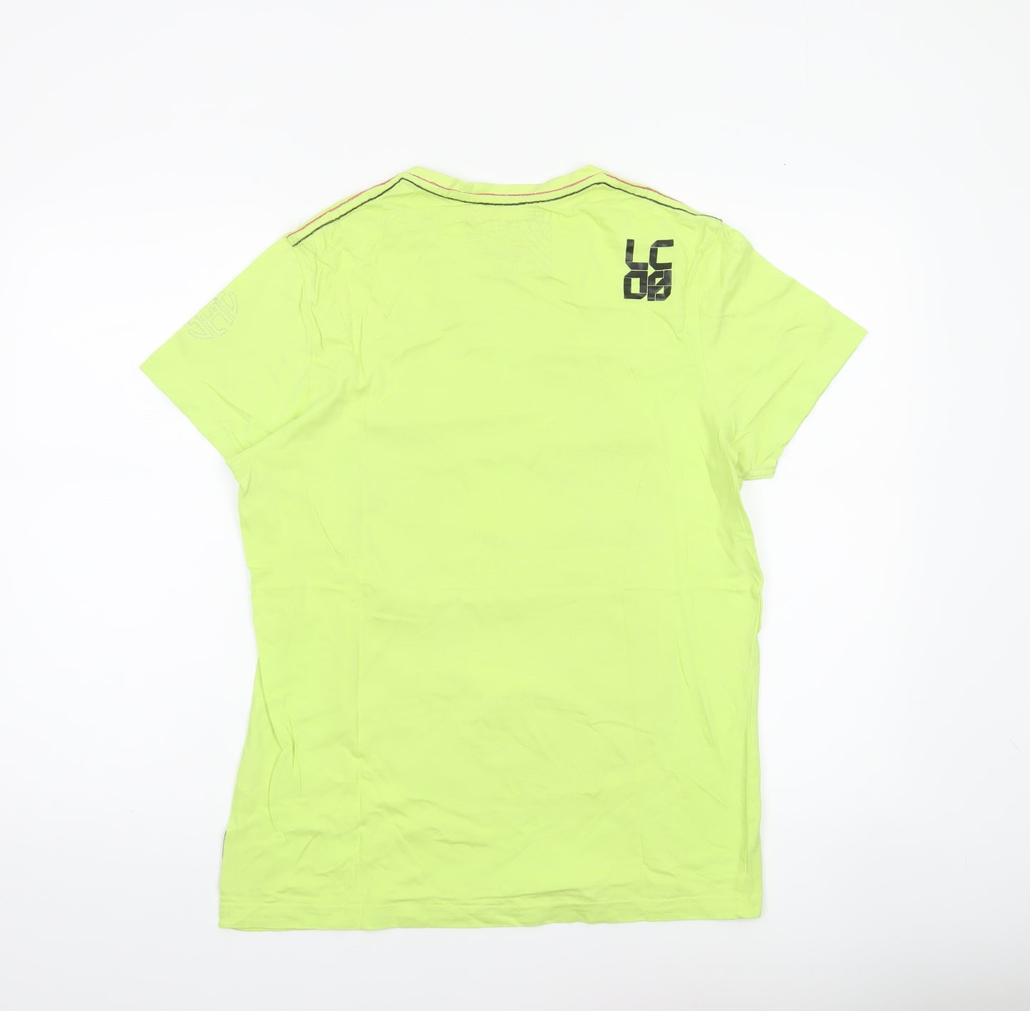Lee Cooper Men's Green Graphic Shibuya Print Cotton T-Shirt Size M