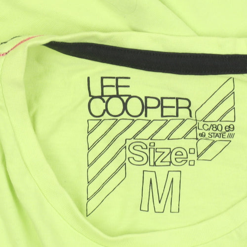 Lee Cooper Men's Green Graphic Shibuya Print Cotton T-Shirt Size M