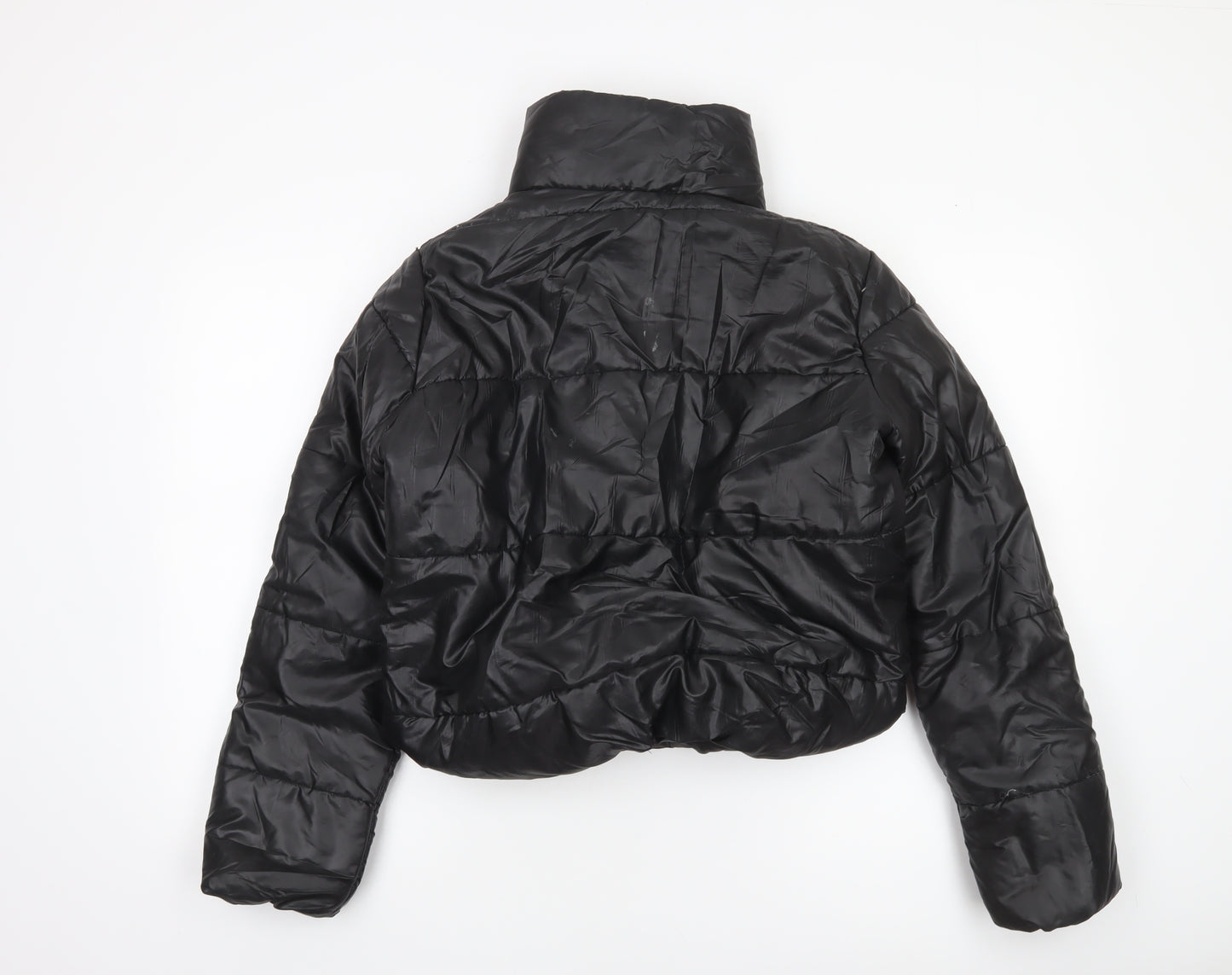 Rising Women’s Black Cropped Puffer Jacket Size S Winter Quilted Coat