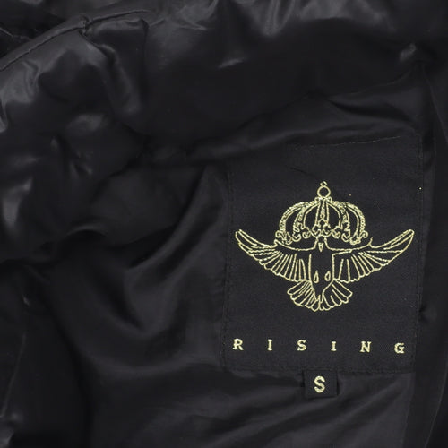 Rising Women’s Black Cropped Puffer Jacket Size S Winter Quilted Coat
