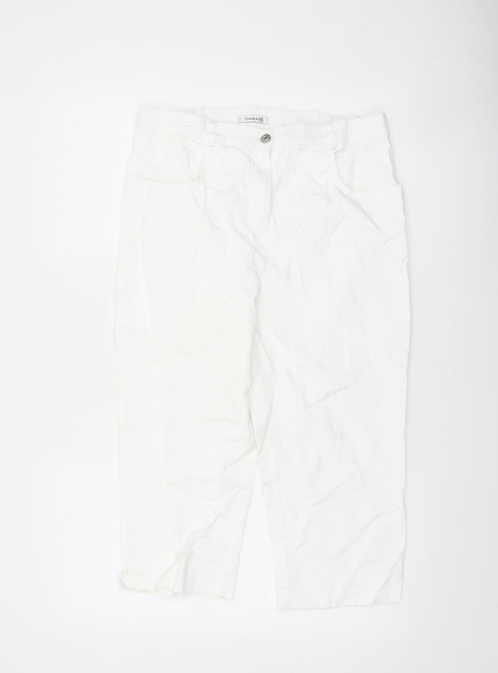 Damart Women’s White Cropped Stretch Cotton Trousers UK 16