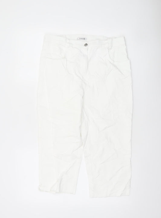 Damart Women’s White Cropped Stretch Cotton Trousers UK 16